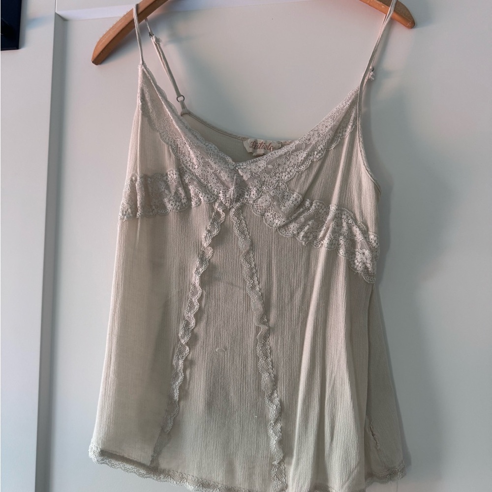 Listicle Cream Lace Detail Camisole